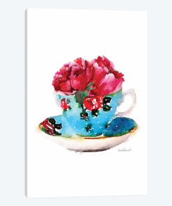 Blue Teacup With Flower