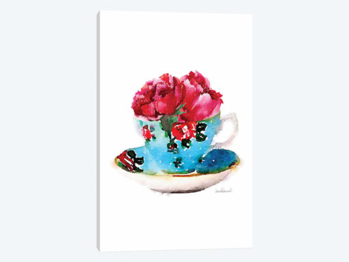 Blue Teacup With Flower
