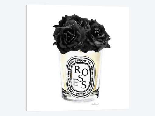 Candle With Black Roses, Square