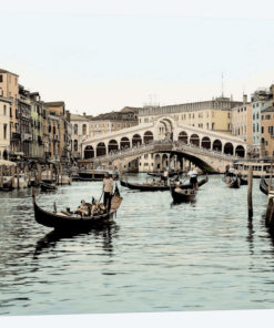 Ponte Rialto con Gondolas