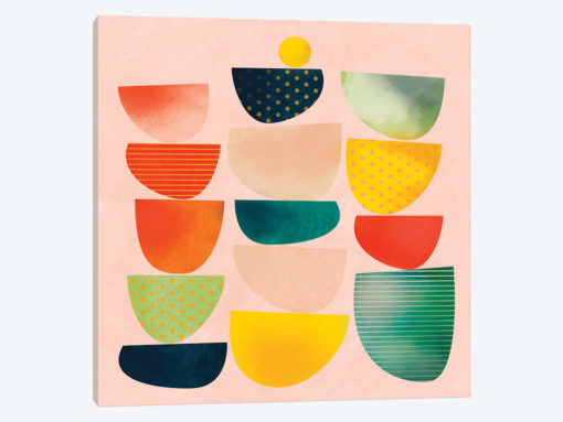 Mid Century Geometric Half Circles