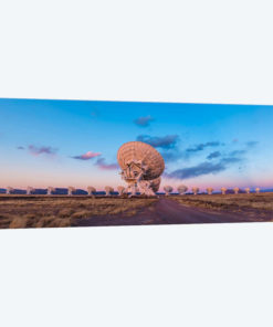 The Very Large Array Radio Telescope In New Mexico At Sunset