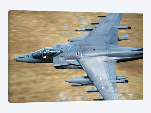 A Royal Air Force Harrier GR9 Flying Low Over North Wales