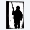 Silhouette Of A British Soldier In A Doorway At Camp Condor, Iraq