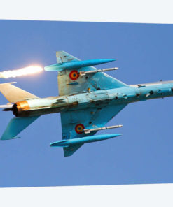 Romanian Air Force MiG-21MF Lancer Popping Flares