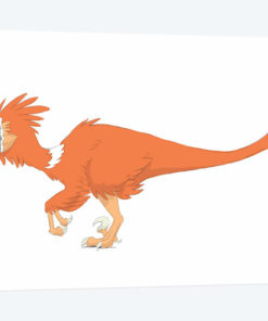 Deinonychus Pencil Drawing With Digital Color