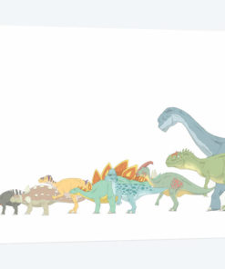 Pencil Drawing Illustrating Various Dinosaurs And Their Comparative Sizes