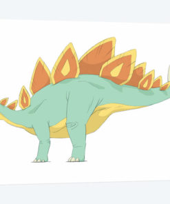 Stegosaurus Pencil Drawing With Digital Color
