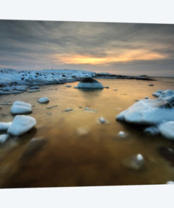 A Frozen, Rusty Bay On Andoya Island In Nordland County, Norway