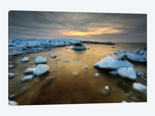 A Frozen, Rusty Bay On Andoya Island In Nordland County, Norway