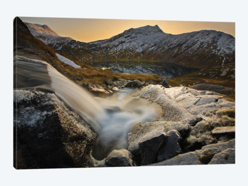 A Small Creek Running Through Skittendalen Valley In Troms County, Norway