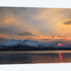 Midnight Sun Over Tjeldsundet Strait In Troms County, Norway
