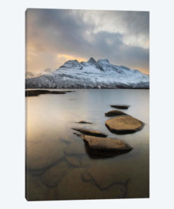 Novatinden Mountain And Skoddeberg Lake In Troms County, Norway