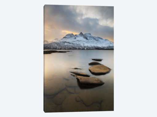 Novatinden Mountain And Skoddeberg Lake In Troms County, Norway