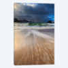 Waves Washing Back To Sea On Haukland Beach, Lofoten, Norway