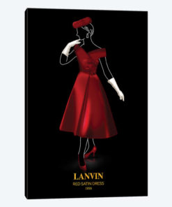 Red Satin Dress, Lanvin, 1956