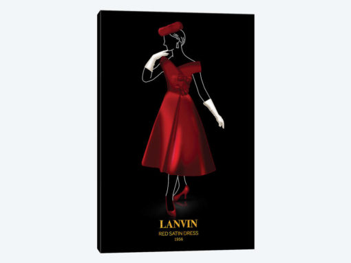 Red Satin Dress, Lanvin, 1956