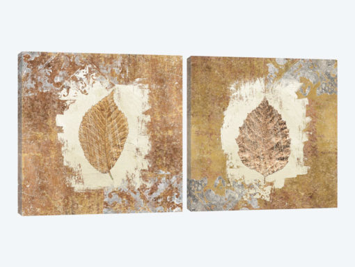 Gilded Leaf I Diptych