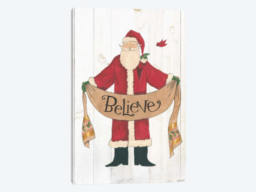 Vintage St. Nick On White Wood