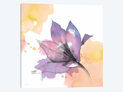 Watercolor Graphite Flower IX