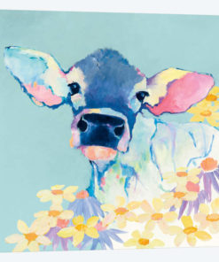 Bessie With Flowers On Teal