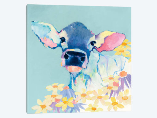 Bessie With Flowers On Teal
