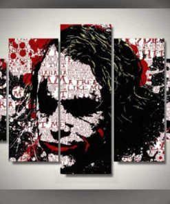 5 Panels The Joker Batman The Dark Knight Canvas Art Multi Poster Piece Art Work Artwork