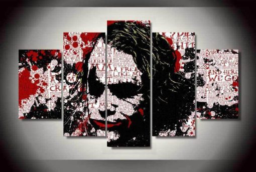 5 Panels The Joker Batman The Dark Knight Canvas Art Multi Poster Piece Art Work Artwork