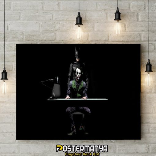 Batman Joker Movie Poster Print, Canvas Art Painting Print, Framed Wall Art Print, Modern Wall Art Decor Living Room, Film Gift