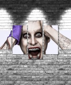 Suicide Squad Poster set Joker Canvas Art Print, 5 piece large canvas, multi panel wall art canvas, home decoration, room decor
