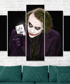 Batman Joker Movie Canvas Print - 5 Panel Canvas - Multi Panel Canvas - Home Decor- Wall Art - Ready To Hang