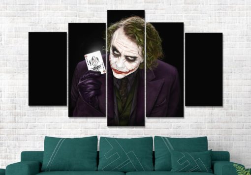 Batman Joker Movie Canvas Print - 5 Panel Canvas - Multi Panel Canvas - Home Decor- Wall Art - Ready To Hang