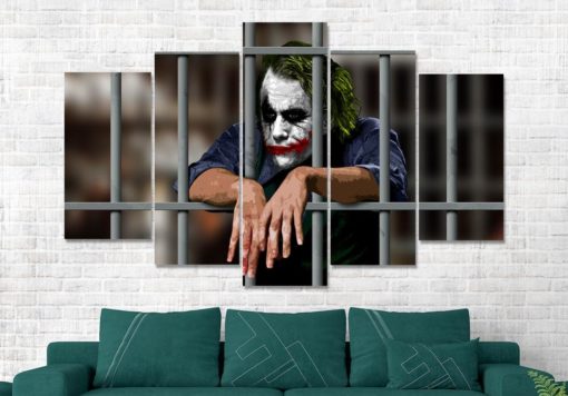 The Joker Comic Book Movie Canvas Print - 5 Panel Canvas - Multi Panel Canvas - Home Decor- Wall Art - Ready To Hang