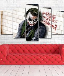 5 panels The Joker Canvas Art Dc Joker The Dark Knight Poster Piece Home Decor Work Wall Print