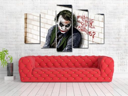 5 panels The Joker Canvas Art Dc Joker The Dark Knight Poster Piece Home Decor Work Wall Print