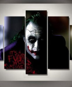 5 panels The Joker Canvas Art Batman Dc Joker Poster Piece Home Decor Work Wall Print