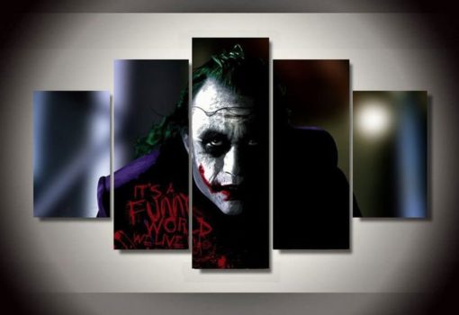 5 panels The Joker Canvas Art Batman Dc Joker Poster Piece Home Decor Work Wall Print