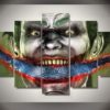 5 panels The Joker Canvas Art Arkham Asylum Arkham City Arkham Knight Arkham Origins Batman Joker Poster Piece Home Decor Work Wall Print