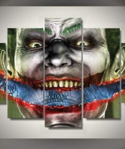 5 panels The Joker Canvas Art Arkham Asylum Arkham City Arkham Knight Arkham Origins Batman Joker Poster Piece Home Decor Work Wall Print