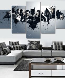 5 panels Batman Canvas Art Batman Dc Harley Quinn Joker Poster Piece Home Decor Work Wall Print