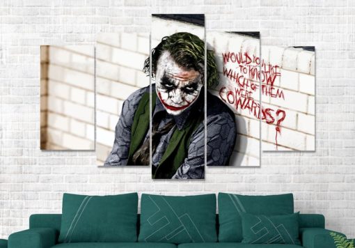The Joker Comic Book Movie Canvas Print - 5 Panel Canvas - Multi Panel Canvas - Home Decor- Wall Art - Ready To Hang