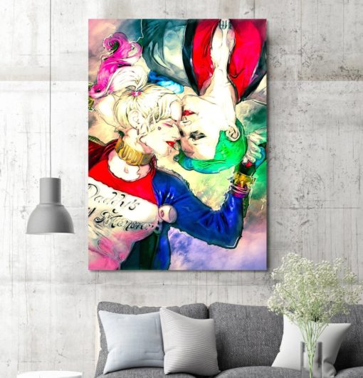 Joker & Harley Quinn Canvas Art Framed Ready To Hang