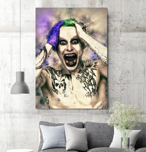 Suicide Squad Joker Movie Canvas Art Framed Ready To Hang