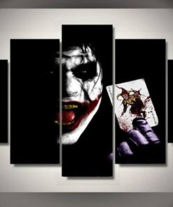 5 panels The Joker Canvas Art Batman Joker Poster Piece Home Decor Work Wall Print