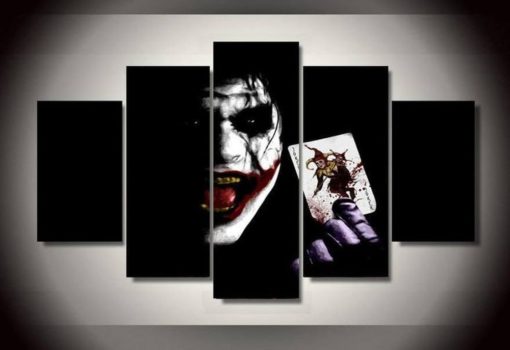 5 panels The Joker Canvas Art Batman Joker Poster Piece Home Decor Work Wall Print