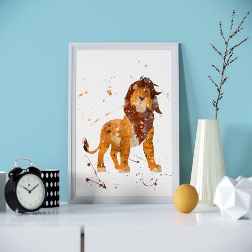 Simba Watercolor Art Print | Poster | Wall Art | Nursery Decor | Gift Idea | Watercolor | Art | Disney |