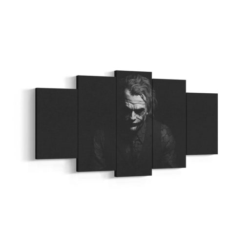 The Joker 5 Piece / 5 Panel Canvas Set, Dark Knight Wall Art Print, Joker Poster Painting Decal Mural Decor Decoration