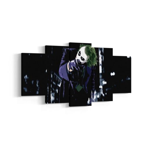 The Joker 5 Piece / 5 Panel Canvas Set, Dark Knight Wall Art Print, Joker Poster Painting Decal Mural Decor Decoration