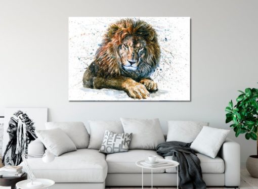 Lion king wall art,Lion watercolor,Extra large wall art,Lion canvas,5 panel canvas,Lion print,Lion wall art,Lion painting,Lion art