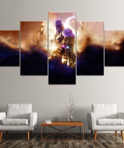 5 Panels Thanos Canvas Art Multi Piece Avengers Endgame Infinity Gauntlet Infinity War Marvel Home Decor Poster Print